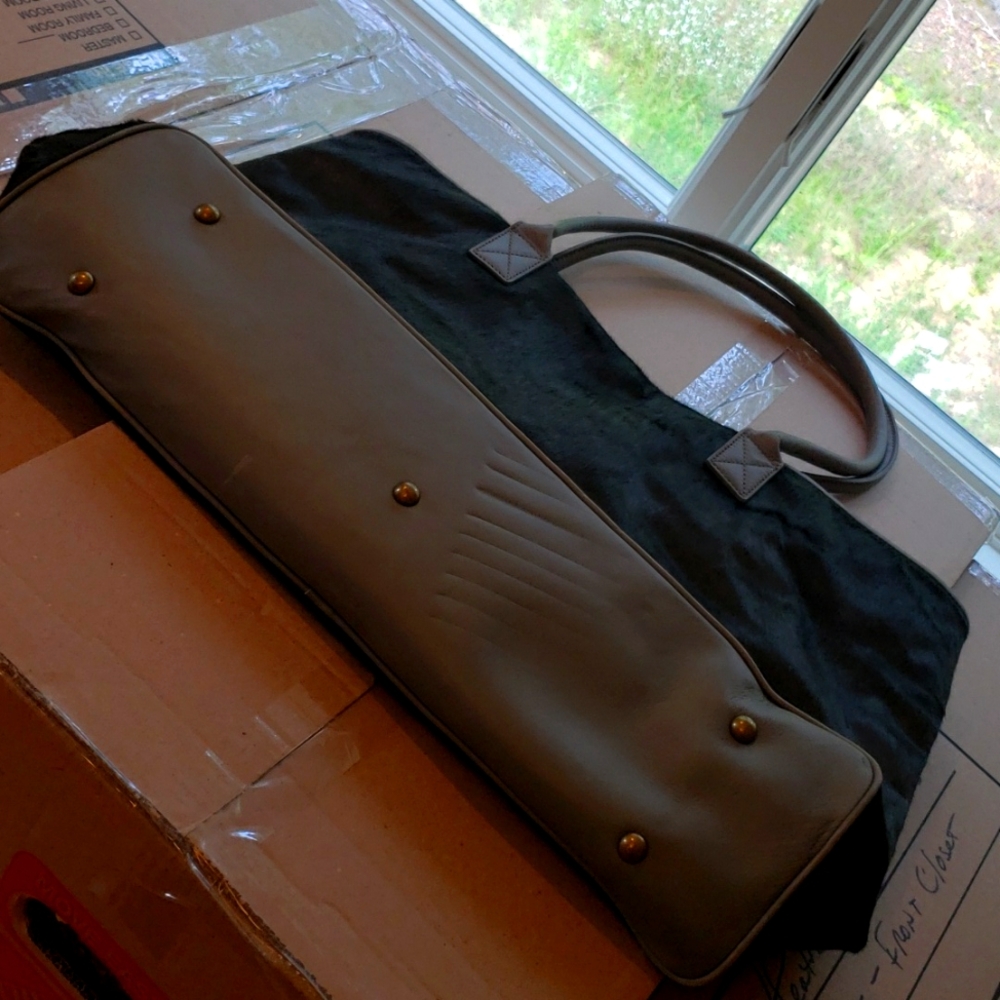 Rare Restpration Hardware haircalf/leather handle/luggage bag